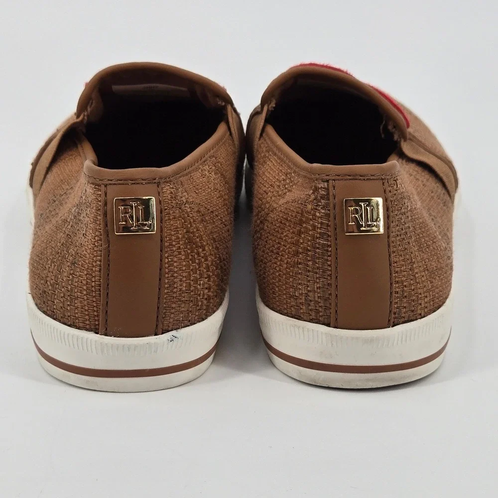 Lauren Ralph Lauren‎ Jinny Heart Patch Tweed Slip-On Sneakers 7B EU 37.5